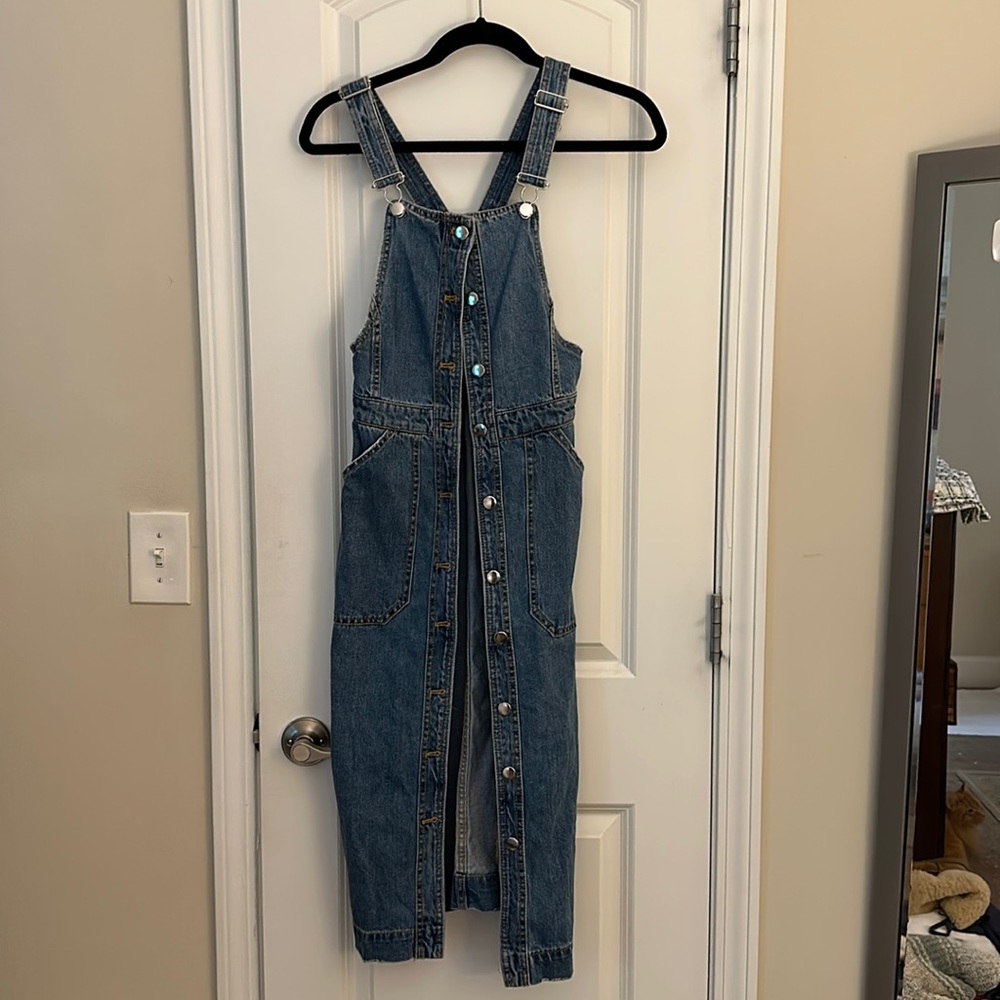 MIDI Denim Overall Dress size 2